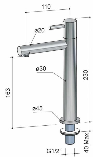 Dude Fonteinkraan Hoog Model Eh001, Ophalen of Verzenden, Nieuw