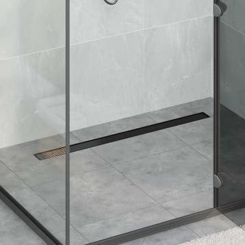 vidaXL 2 in 1 Doucheafvoer Zwart 100 cm Roestvrij staal 304, Verzenden, Nieuw