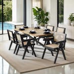 Eetkamerstoel Lizzy met Weens vlechtwerk in boho-stijl - zwa, Verzenden, Nieuw