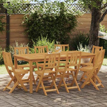 vidaXL Bistrostoelen voor buiten 8 pcs Naturel 40 x 42 x 85, Tuin en Terras, Tuinstoelen, Verzenden, Nieuw