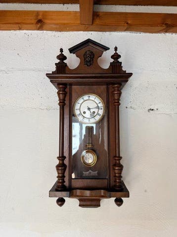 Regulateur wandklok - Antiek Hout, Messing - 1910-1920, Antiek en Kunst