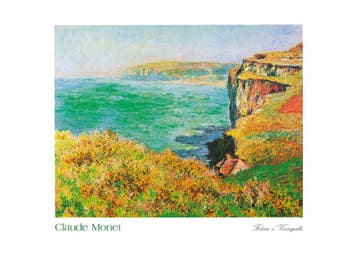 Kunstdruk Claude Monet - Falaise à Varengeville 70x50cm, Verzenden, Nieuw