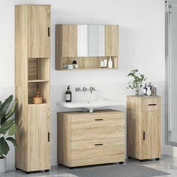 vidaXL Badkamermeubelset 4 st Sonoma Eiken 35 x 30 x 192 cm, Huis en Inrichting, Verzenden, Nieuw, Overige typen
