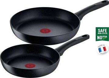 Tefal Black Stone koekenpannenset - Ø 24/28 cm, Ophalen of Verzenden, Zo goed als nieuw