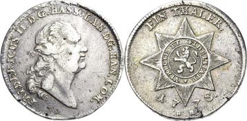 Taler, daalder 1778, Hessen-kassel Friedrich Ii 1760-1785, Verzenden