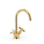 Wastafelmengkraan Tres Clasic Draaibaar 2 Grepen Goud, Nieuw, Ophalen of Verzenden, Minder dan 25 cm, Minder dan 100 cm