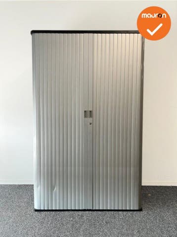 Gispen octa  Roldeurkast - 193x122x45cm - Zilvergrijs met zi, Werkplek, Ophalen of Verzenden, Gebruikt, Kast