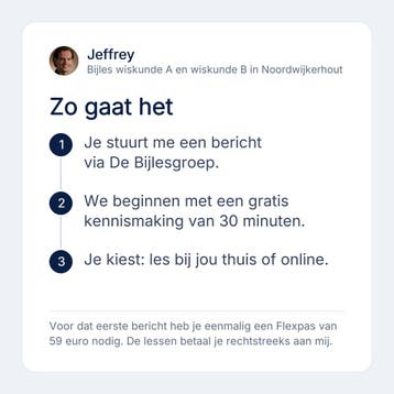 Bijles wiskunde A in Noordwijkerhout, vmbo tot en met vwo, Privéles, Bijles