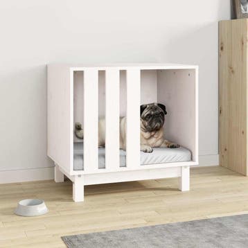 vidaXL Hondenhuis Wit 60 x 45 x 57 cm, Verzenden, Nieuw