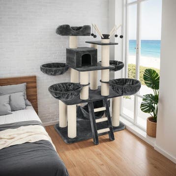 Krabpaal Gismo 195cm - grijs/wit, Dieren en Toebehoren, Katten-accessoires, Verzenden, Nieuw