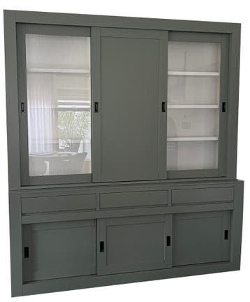 Buffetkast Engels groen Assen 220 x 240cm dichte middendeur, Ophalen of Verzenden, Nieuw
