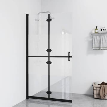 vidaXL Inloopdouchewand inklapbaar 90x190 cm ESG-glas, Verzenden, Nieuw