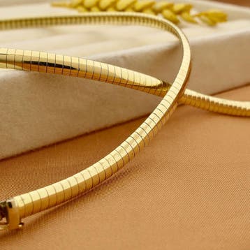 Gouden omega schakelcollier (Ketting), Ophalen of Verzenden, Gebruikt, Goud, Goud