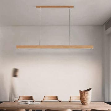 Houten LED Hanglamp Lange Strip - Stijlvolle Verlichting voo, Verzenden, Nieuw