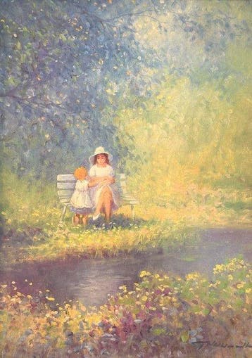 Madjid Rahnavardkar (1943) - Mutter und Kind im Park