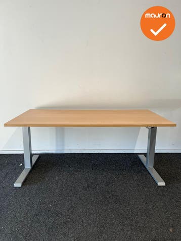 Actiforce - zit-sta bureau - zilvergrijs onderstel - 160x80, Werkplek, Ophalen of Verzenden, Gebruikt, Bureau