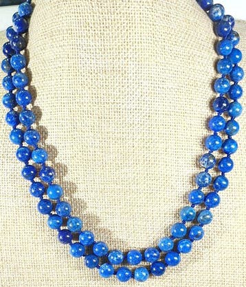 Lapis lazuli NATURAL Afghanistan - Sluiting Zilver 925 -