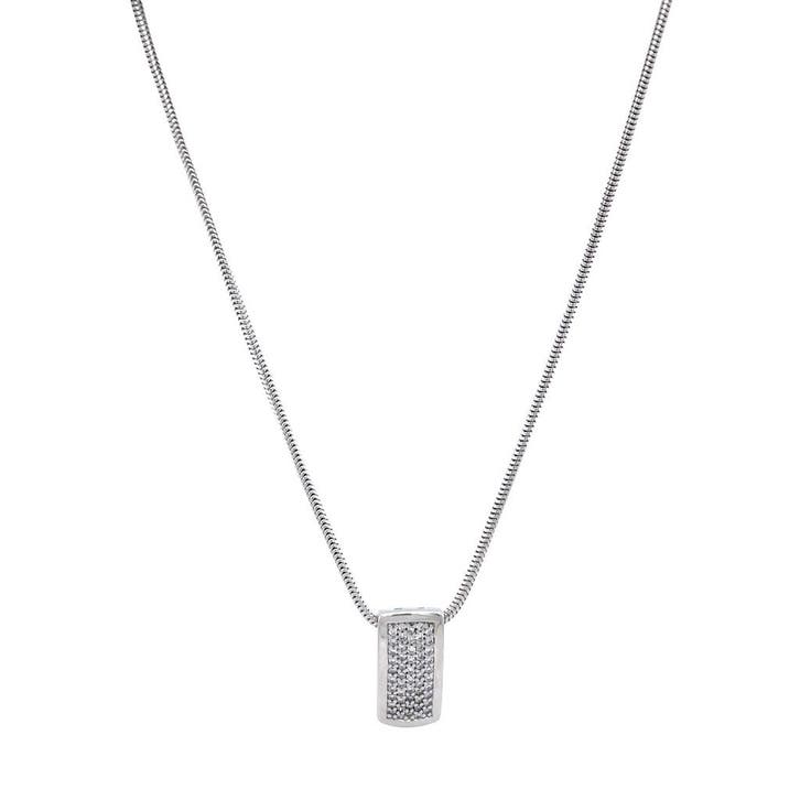 Witgouden collier met hanger 43 cm, Sieraden, Tassen en Uiterlijk, Kettingen, Goud, Zo goed als nieuw, Met hanger, Verzenden