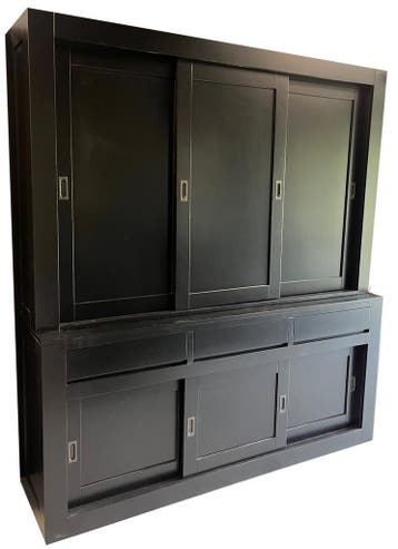Buffetkast design zwart Enschede met dichte deuren 200cm, Ophalen of Verzenden, Nieuw