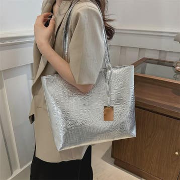 Luxe Dames Handtas Schoudertas Croco Print PU Leer Groot For