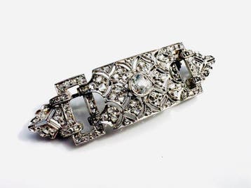 Broche Platina - 1.20ct. tw. Diamant (Natuurlijk) - Diamant