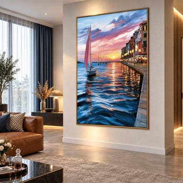 Lea Ottavi - Pastel Sailing Dreams · XXL · Hand signed, Antiek en Kunst