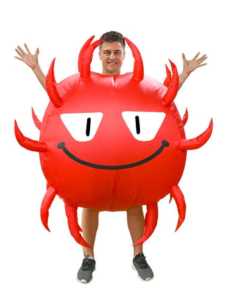 KIMU® Opblaas Kostuum Virus Opblaasbaar Pak Viruspak Mascott, Kleding | Heren, Carnavalskleding en Feestkleding, Kleding, Nieuw