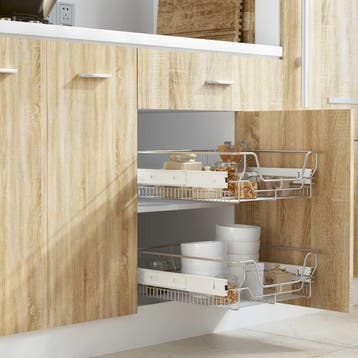 vidaXL Draadmanden uittrekbaar 2 st 500 mm zilverkleurig, Verzenden, Nieuw