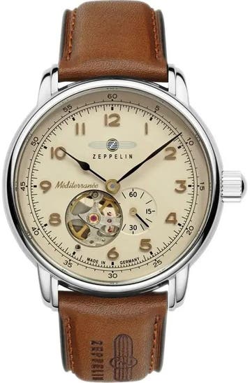 Zeppelin 9666-5 Méditerranée automatisch heren horloge, Overige merken, Staal, Verzenden, Polshorloge