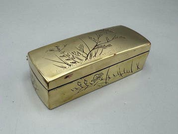 Lepeldoos - Messing - Antiek lepeldoosje, Antiek en Kunst, Curiosa en Brocante