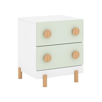 Kindernachtkastje Vaarentaa met 2 lades 47x40x35 cm mintgroe, Verzenden, Nieuw