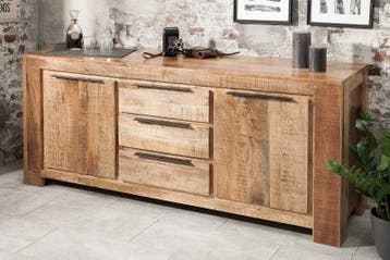Massief dressoir IRON CRAFT 174cm mangohout handgemaakt -, Ophalen of Verzenden, Nieuw