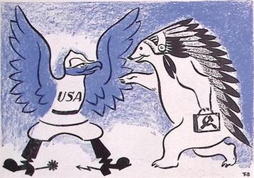 Spotprent over communisme onder inheemse Amerikanen(?), Verzenden