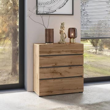 Ladekast Crotone - Eiken - 4 Lades, Verzenden, Nieuw