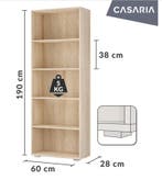 Boekenkast Vela Eikenhout met 5 opbergvakken (Meubelen), Verzenden