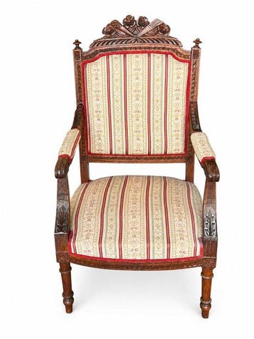 Fauteuil - Hout, Textiel - Fauteuil Luigi XVI