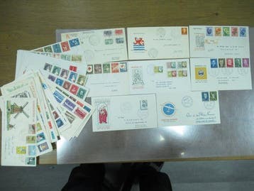 Nederland 1952/1961 - Selectie FDC Nederland periode 1952, Gestempeld