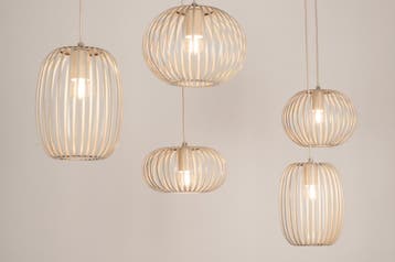 Rietveld Hanglampen - Beige, Zand - Metaal, Verzenden, Nieuw