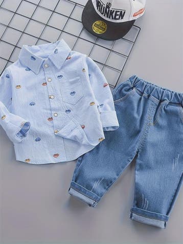 Schattige Baby Jongens Kleding Set: Auto Print Overhemd met, Verzenden, Nieuw
