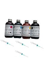 Geschikt HP navul inkt SET VAN 4 KLEUREN zwart cyaan magenta, Nieuw, Cartridge, Inktmedia