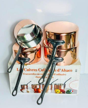 Les Cuivres culinaires dAlsace - Kookpottenset - Koper -, Antiek en Kunst, Antiek | Keukenbenodigdheden