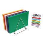 Kunststof snijplanken set met rek | 455 x 305 x 25 mm, Verzenden