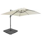 vidaXL Parasol met draagbare voet zandkleurig, Verzenden, Nieuw, 3 tot 4 meter