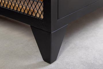 Wijnkast BODEGA 185 cm, naturel vurenhout met zwart metalen, Ophalen of Verzenden, Nieuw