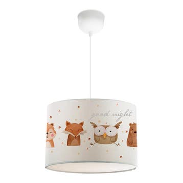 Kinder hanglamp Rugby wit met bosdiermotief lux.pro, Verzenden, Nieuw