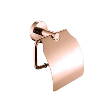 Wc-rolhouder mat rosé goud Rond met klep, Verzenden, Nieuw