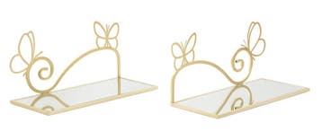BEDKAST ZIJKANT VLINDER SET 2 STUKS CM 41,5X18X21, Huis en Inrichting, Woonaccessoires | Wandplanken en Boekenplanken, Ophalen of Verzenden
