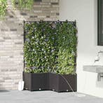 vidaXL Tuin Bloempot 3 pcs Zwart Kunststof, Kunststof, Verzenden, Nieuw, 60 tot 100 cm