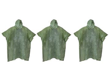 3 Benson Regenponchos - One size - Groen, Verzenden, Nieuw