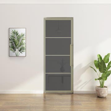 Stalen Taatsdeur - Kiezelgrijs - 4 Vlaks - Rookglas, Minder dan 80 cm, Overige typen, Nieuw, Metaal